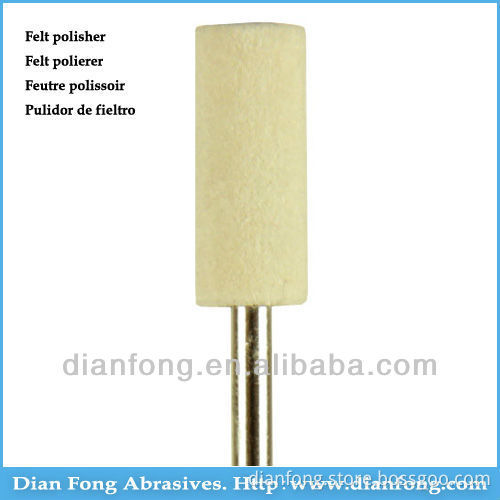 A6 HP Shank Cylindrical Shaped High Density Dental Laboratory White Felt Bur